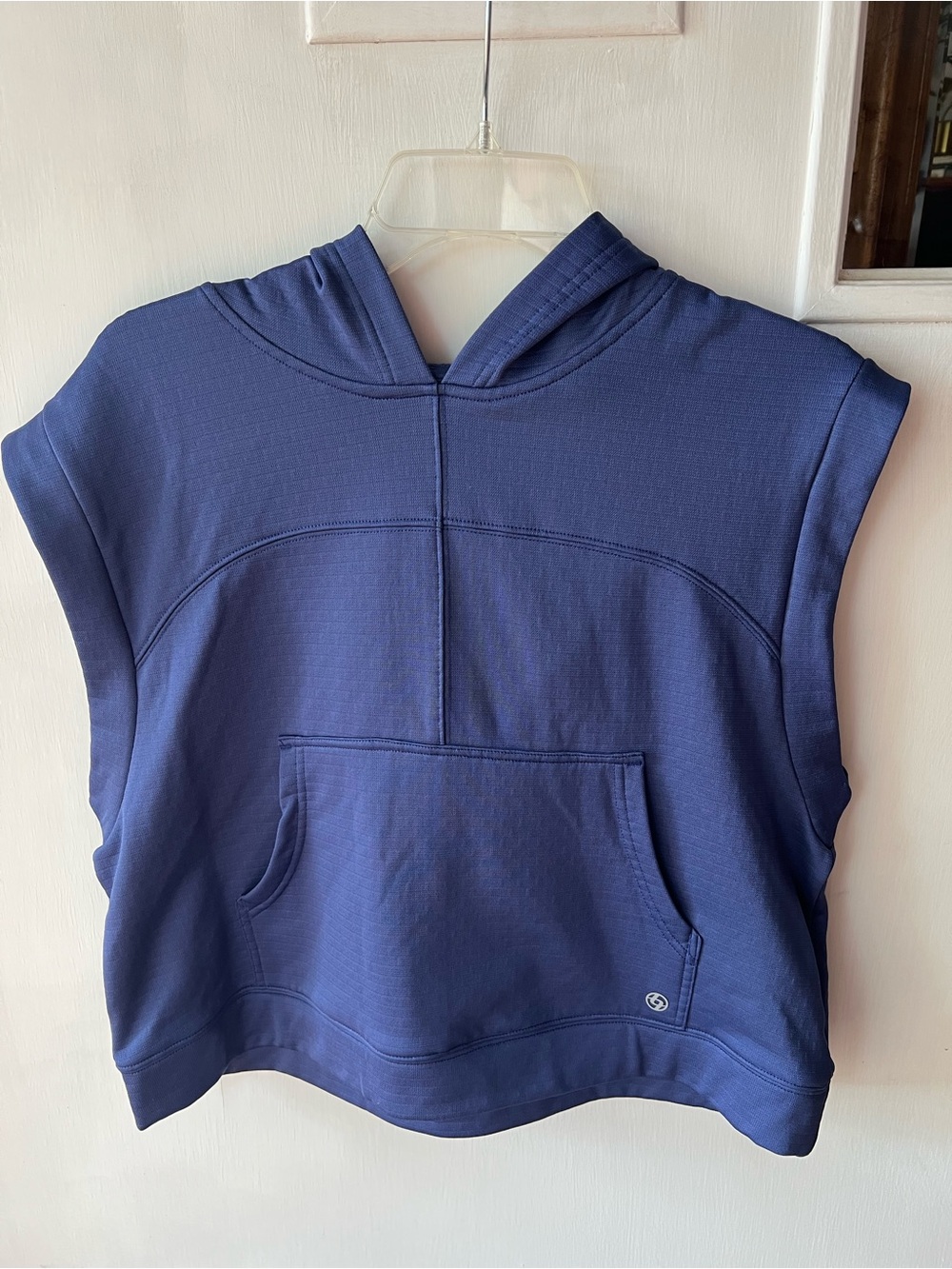 Lija Sleeveless Popover Hoodie Navy size Medium